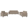 Juego de sofás con cojines 3 piezas tela microfibra gris taupe by , Sofas - Ref: Foro24-3202290, Price: 775,77 €, Discount: %