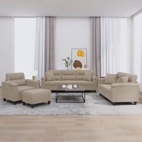 Juego de sofás con cojines 4 piezas tela microfibra gris taupé de , Sofás - Ref: Foro24-3202308, Precio: 894,86 €, Descuento:...