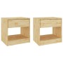 Mesitas de noche 2 uds madera maciza de pino 40x31x40 cm de , Mesitas de noche - Ref: Foro24-808064, Precio: 65,64 €, Descuen...