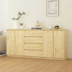 Armarios auxiliares 3 unidades madera maciza de pino by , Sideboards - Ref: Foro24-3094812, Price: 279,32 €, Discount: %