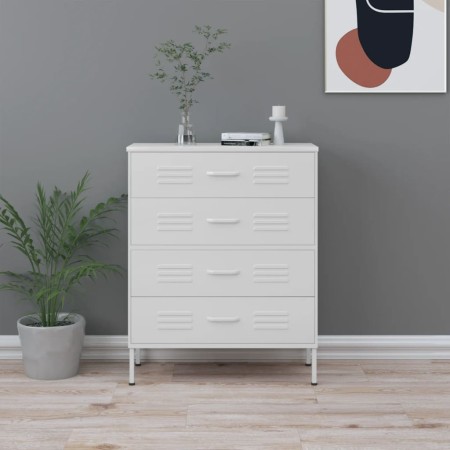 Armario de cajones de acero blanco 80x35x101,5 cm de , Cajoneras - Ref: Foro24-336206, Precio: 192,72 €, Descuento: %
