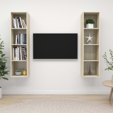 Muebles de salón de pared 2 pzas madera ingeniería roble Sonoma von , TV-Möbel - Ref: Foro24-3079865, Preis: 118,64 €, Rabatt...