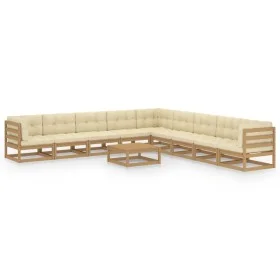 Gartenmöbel-Set 10 Stück honigbraune Kissen aus Kiefernholz von vidaXL, Gartensets - Ref: Foro24-3076902, Preis: 973,84 €, Ra...