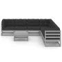 8-piece garden furniture set with gray pine wood cushions by vidaXL, Garden sets - Ref: Foro24-3076881, Price: 728,15 €, Disc...