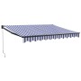 Toldo retráctil aluminio y tela azul y blanco 3x2,5 m by , Awnings - Ref: Foro24-3154446, Price: 197,27 €, Discount: %