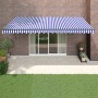 Toldo retráctil aluminio y tela azul y blanco 5x3 m von , Markisen - Ref: Foro24-3154450, Preis: 314,60 €, Rabatt: %