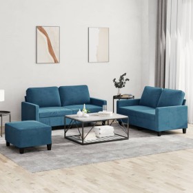 Juego de sofás con cojines 3 piezas terciopelo azul von , Sofas - Ref: Foro24-3201515, Preis: 525,27 €, Rabatt: %