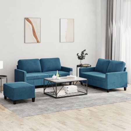 Juego de sofás con cojines 3 piezas terciopelo azul von , Sofas - Ref: Foro24-3201515, Preis: 525,27 €, Rabatt: %