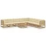 Gartenmöbel Set 9 Stück Kissen Honig Braun Kiefer Holz von vidaXL, Gartensets - Ref: Foro24-3076892, Preis: 892,36 €, Rabatt: %