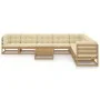 Gartenmöbel Set 9 Stück Kissen Honig Braun Kiefer Holz von vidaXL, Gartensets - Ref: Foro24-3076892, Preis: 892,36 €, Rabatt: %