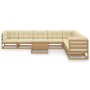 Gartenmöbel Set 9 Stück Kissen Honig Braun Kiefer Holz von vidaXL, Gartensets - Ref: Foro24-3076892, Preis: 904,61 €, Rabatt: %
