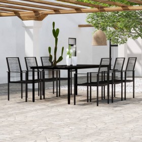 Juego de comedor de jardín 7 piezas negro von , Gartensets - Ref: Foro24-3099201, Preis: 489,75 €, Rabatt: -5%%