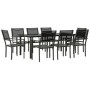 Juego de comedor para jardín 9 piezas acero y textilene negro by , Garden sets - Ref: Foro24-3200733, Price: 641,25 €, Discou...