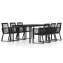 Juego de comedor de jardín 7 piezas negro by , Garden sets - Ref: Foro24-3099153, Price: 668,90 €, Discount: %