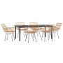 Juego de comedor de jardín 7 piezas ratán sintético de , Conjuntos de jardín - Ref: Foro24-3157864, Precio: 641,08 €, Descuen...