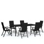 Juego de comedor para jardín 7 piezas negro by , Garden sets - Ref: Foro24-3099105, Price: 564,91 €, Discount: %