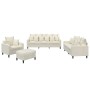 Juego de sofás con cojines 4 piezas terciopelo crema by , Sofas - Ref: Foro24-3201698, Price: 716,99 €, Discount: %