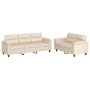 Juego de sofás con cojines 2 piezas tela microfibra beige de , Sofás - Ref: Foro24-3202343, Precio: 625,04 €