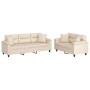 Juego de sofás con cojines 2 piezas tela microfibra beige by , Sofas - Ref: Foro24-3202355, Price: 632,13 €, Discount: %