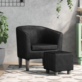 Sillón con taburete cuero sintético negro von , Sessel - Ref: Foro24-356491, Preis: 182,17 €, Rabatt: %
