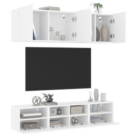 Muebles de TV de pared 5 piezas madera de ingeniería blanco de , Muebles TV - Ref: Foro24-3216511, Precio: 159,02 €, Descuent...