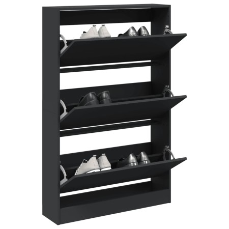 Zapatero de madera de ingeniería negro 80x21x125,5 cm by , Shoe racks and shoe organizers - Ref: Foro24-839925, Price: 131,25...