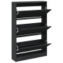 Zapatero de madera de ingeniería negro 80x21x125,5 cm by , Shoe racks and shoe organizers - Ref: Foro24-839925, Price: 131,25...