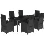 Set de comedor de jardín 7 pzas y cojines ratán sintético negro by , Garden sets - Ref: Foro24-3212540, Price: 956,65 €, Disc...