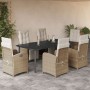 Set comedor de jardín 7 pzas con cojines ratán sintético beige by , Garden sets - Ref: Foro24-3212582, Price: 1,00 €, Discoun...