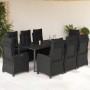 Set de comedor de jardín 9 pzas y cojines ratán sintético negro by , Garden sets - Ref: Foro24-3212760, Price: 1,00 €, Discou...