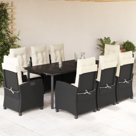 Set de comedor de jardín 9 pzas y cojines ratán sintético negro by , Garden sets - Ref: Foro24-3212741, Price: 1,00 €, Discou...