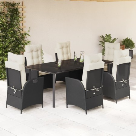Set de comedor de jardín 7 pzas y cojines ratán sintético negro von , Gartensets - Ref: Foro24-3213171, Preis: 1,00 €, Rabatt...