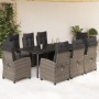 Set comedor jardín 9 pzas y cojines ratán sintético gris von , Gartensets - Ref: Foro24-3213001, Preis: 1,00 €, Rabatt: %