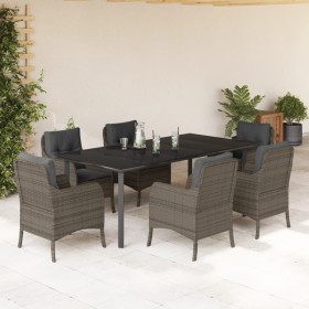 Set comedor jardín 7 pzas y cojines ratán sintético gris de , Conjuntos de jardín - Ref: Foro24-3211960, Precio: 899,68 €, De...