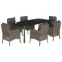 Set comedor jardín 7 pzas y cojines ratán sintético gris von , Gartensets - Ref: Foro24-3211960, Preis: 899,68 €, Rabatt: %