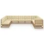 Set de muebles de jardín 10 pzs cojines madera pino marrón miel de vidaXL, Conjuntos de jardín - Ref: Foro24-3076917, Precio:...