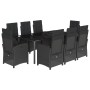 Set de comedor de jardín 9 pzas y cojines ratán sintético negro von , Gartensets - Ref: Foro24-3212329, Preis: 1,00 €, Rabatt: %