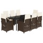 Set comedor para jardín 9 pzas y cojines ratán sintético marrón von , Gartensets - Ref: Foro24-3212348, Preis: 1,00 €, Rabatt...