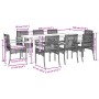 Set comedor jardín 9 pzas y cojines ratán sintético gris von , Gartensets - Ref: Foro24-3213623, Preis: 655,57 €, Rabatt: %