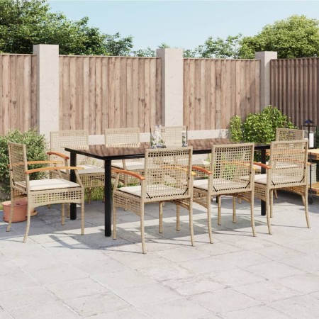 Set comedor de jardín 9 pzas con cojines ratán sintético beige von , Gartensets - Ref: Foro24-3213637, Preis: 694,65 €, Rabat...