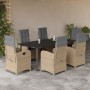 Set comedor de jardín 7 pzas con cojines ratán sintético beige by , Garden sets - Ref: Foro24-3212407, Price: 957,81 €, Disco...