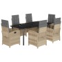 Set comedor de jardín 7 pzas con cojines ratán sintético beige by , Garden sets - Ref: Foro24-3212407, Price: 957,81 €, Disco...