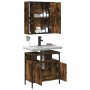 Set de muebles baño 2 pzas madera contrachapada roble ahumado