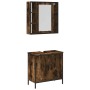 Set de muebles baño 2 pzas madera contrachapada roble ahumado de , Muebles de baño - Ref: Foro24-3214722, Precio: 128,44 €, D...