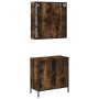 Set de muebles baño 2 pzas madera contrachapada roble ahumado de , Muebles de baño - Ref: Foro24-3214722, Precio: 128,44 €, D...