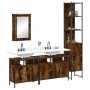 Set de muebles baño 4 pzas madera contrachapada roble ahumado von , Badezimmermöbel - Ref: Foro24-3214807, Preis: 212,08 €, R...