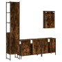 Set de muebles baño 4 pzas madera contrachapada roble ahumado von , Badezimmermöbel - Ref: Foro24-3214807, Preis: 212,08 €, R...