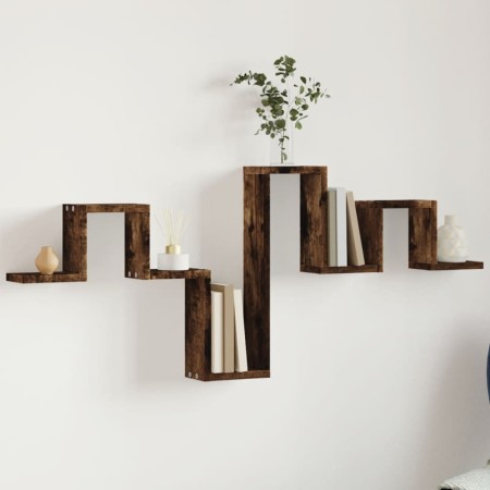 Estantería pared madera ingeniería roble ahumado 104,5x10x43 cm von , Regale und Regale - Ref: Foro24-840727, Preis: 25,54 €,...