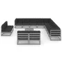 Set de muebles de jardín 14 pzas con cojines madera pino gris de vidaXL, Conjuntos de jardín - Ref: Foro24-3076961, Precio: 1...