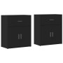 Aparador de madera de ingeniería 2 uds negro 60x31x70 cm by , Sideboards - Ref: Foro24-3276547, Price: 157,31 €, Discount: %
